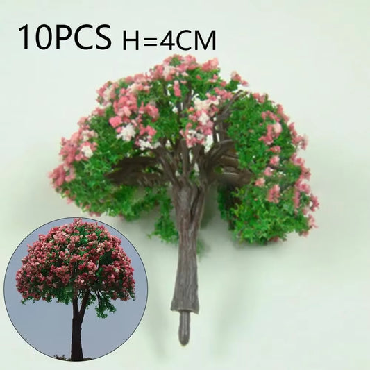 20/70Pcs Plastic Model Train Artificial Miniature Tree Scenery Railroad Decoration Building Landscape Accessories Toys for Kids